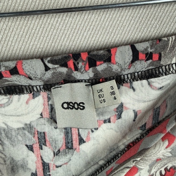 ASOS Kaleidoscope Patterned Pencil Midi Skirt - Size 4 in Black/Pink and White - Picture 3 of 4